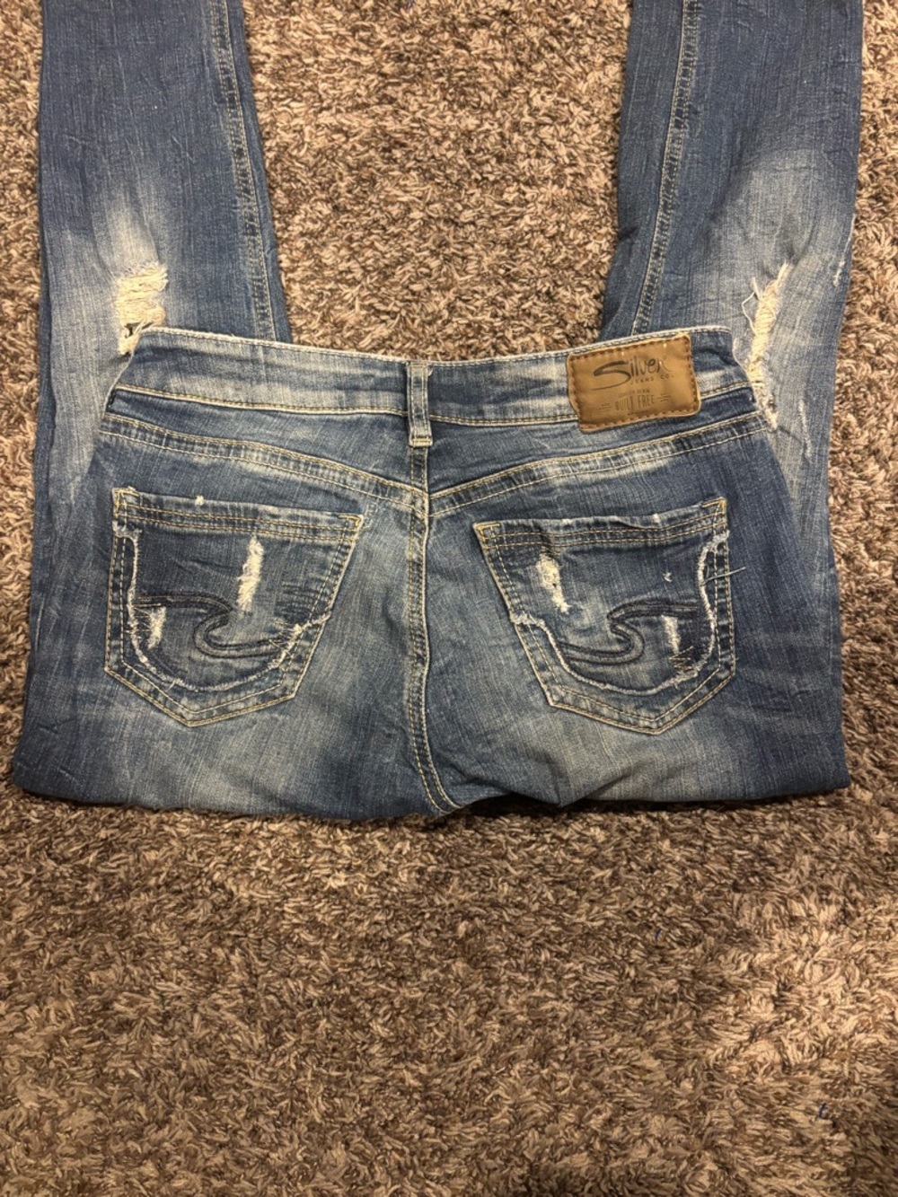 Silver Jeans Women's Sam Distressed Straight Jeans